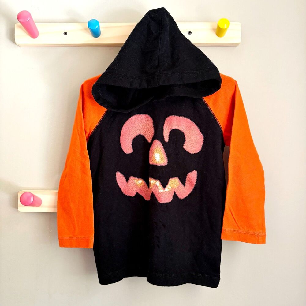 babyGap Jack O'Lantern 3/4 Sleeve Hoodie Shirt
